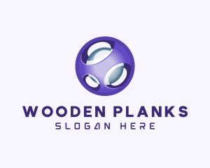 3D Purple Futuristic Sphere logo design