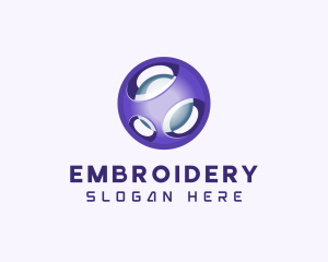 3D Purple Futuristic Sphere logo design