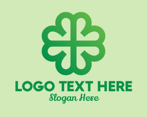 Four Leaf Clover - Modern Shamrock Clover logo design