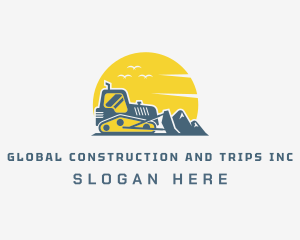 Excavation - Sun Mountain Bulldozer logo design