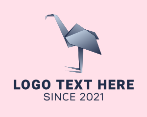 Origami - Ostrich Paper Craft logo design