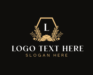 Hexagon - Elegant Flower Wedding logo design