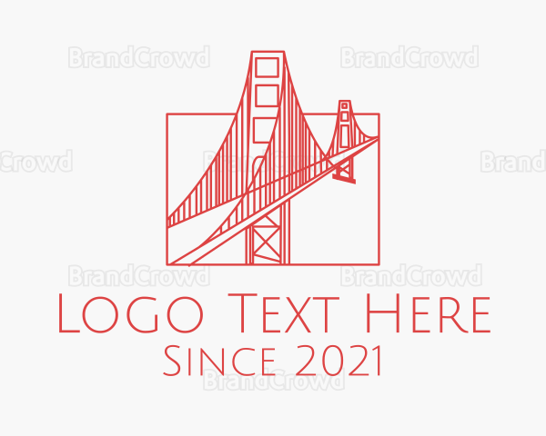 Red Outline Bridge Logo