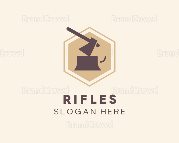 Forest Woodcutting Axe Logo
