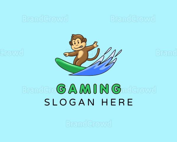 Beach Monkey Surfer Logo