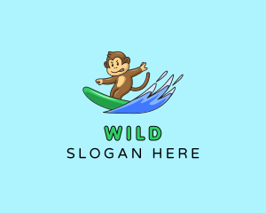 Beach Monkey Surfer Logo