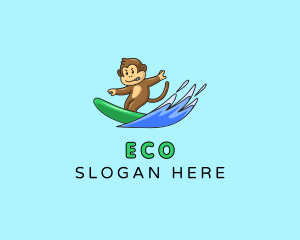 Water Park - Beach Monkey Surfer logo design