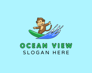 Beach Monkey Surfer logo design