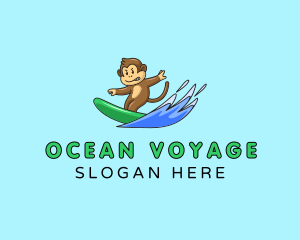 Beach Monkey Surfer logo design