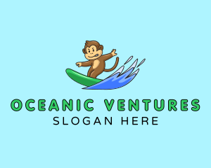 Beach Monkey Surfer logo design