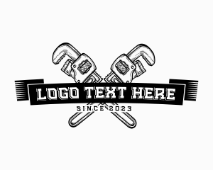 Plumbing Cross Wrench Logo