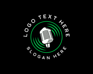 Sound - Podcast Microphone Sound logo design