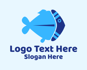 Sea Creatures - Blue Boomerang Fish logo design