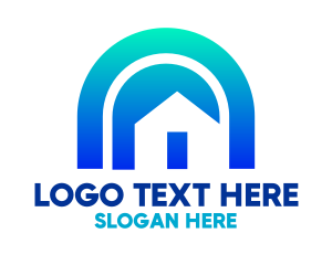 House - Blue Arch House logo design