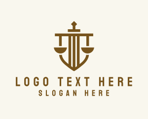 Lawyer - Judicial Justice Scale Shield logo design