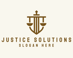 Judicial - Judicial Justice Scale Shield logo design