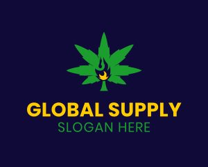 Supply - Cannabis Leaf Flame logo design