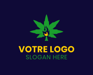 Supply - Cannabis Leaf Flame logo design