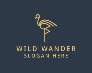 Wild Flamingo Bird logo design