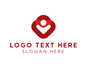 Non Profit - Red Person Non-Profit logo design