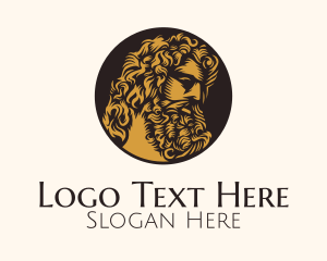 Portrait - Golden Greek Deity Medallion logo design