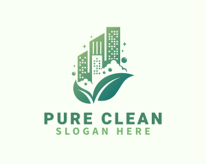 Janitorial Cleaning Building logo design