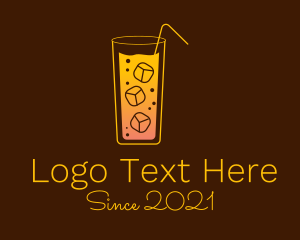 Iced Drink - Cold Orange Drink logo design