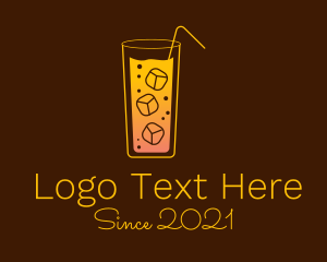 Takeaway Cup - Cold Orange Drink logo design