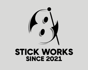 Stick - Billiard 8 Ball logo design