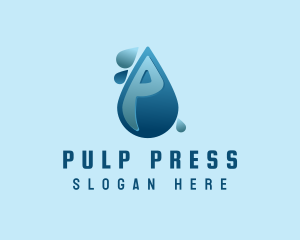 Water Droplet Letter P logo design