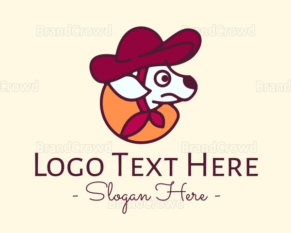 Cowboy Hat Dog Logo