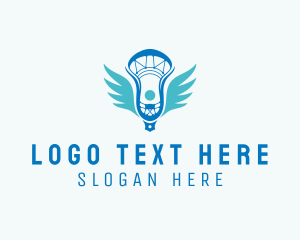Blue Helmet - Wing Lacrosse Stick logo design