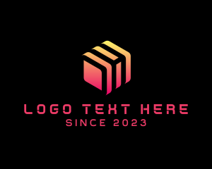 Heptagon - Technology Cube Startup logo design