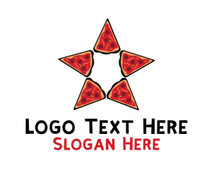 Italian Flag - Star Pizza Slices logo design