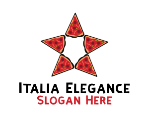 Italy - Star Pizza Slices logo design