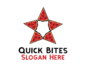 Fastfood - Star Pizza Slices logo design