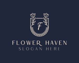 Flower Royal Shield logo design