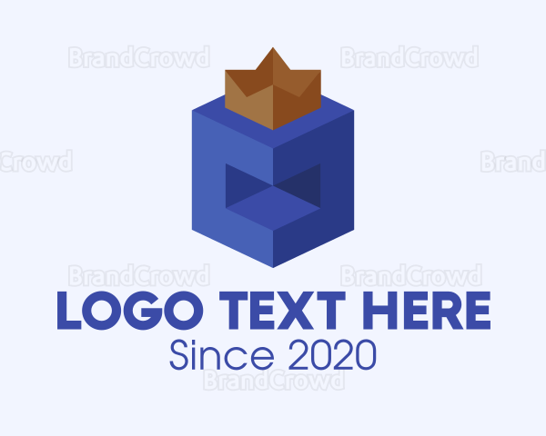 3D Crown Box Package Logo