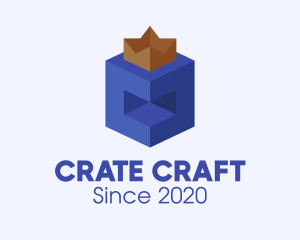Crate - 3D Crown Box Package logo design