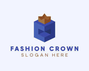 3D Crown Box Package logo design