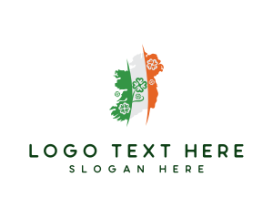 Ireland - Irish Shamrock Map logo design