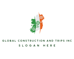 Irish Shamrock Map Logo