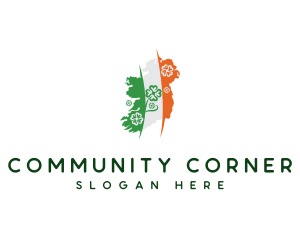 Local - Irish Shamrock Map logo design