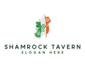 Irish - Irish Shamrock Map logo design