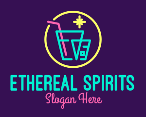 Spirits - Neon Drinking Bar logo design