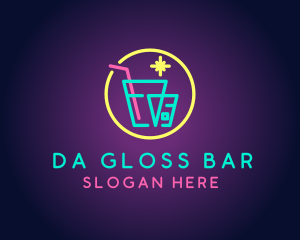 Neon Drinking Bar logo design