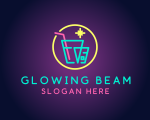 Neon Drinking Bar logo design