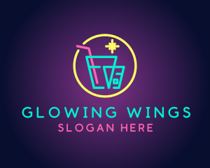 Neon Drinking Bar logo design