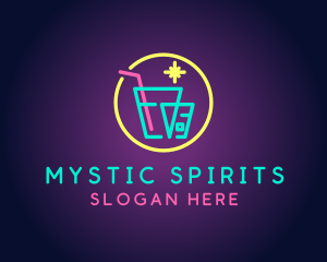 Neon Drinking Bar logo design