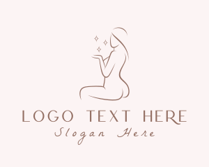 Spa - Nude Woman Sparkle logo design